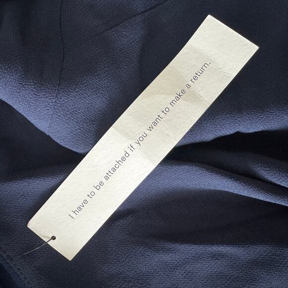 Reformation Jonelle Silk Dress Navy - Picture 11 of 12